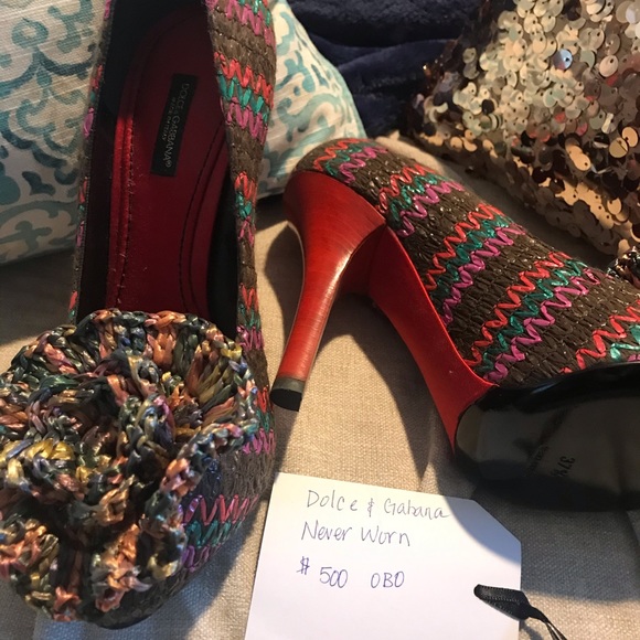 Dolce & Gabbana multi color tweed heels - Picture 2 of 3